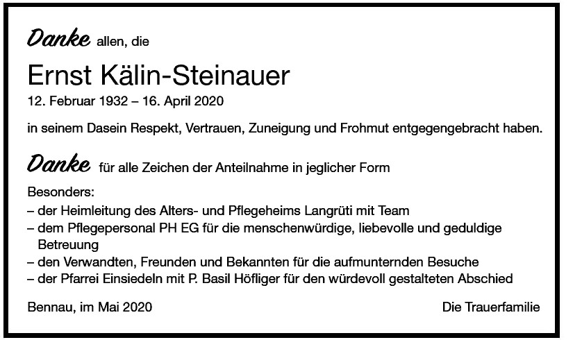 Ernst Kälin-Steinauer    DK