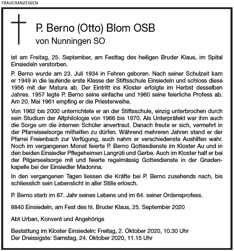 P. Berno (Otto) Blom OSB